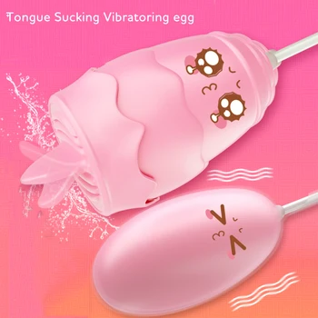 Çok hızlı Dil Oral Seks Yumurta Vibratör Klitoris Stimülatörü Emme Yetişkin Seks Oyuncakları Kadınlar İçin Vajina Masturbator Samimi Ürünler