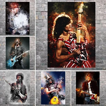 Ünlü Gitar Şarkıcı Soyut Portre Tuval Boyama Posterler ve Baskılar Cuadros Duvar Sanatı Oturma Odası Ev Dekor ıçin
