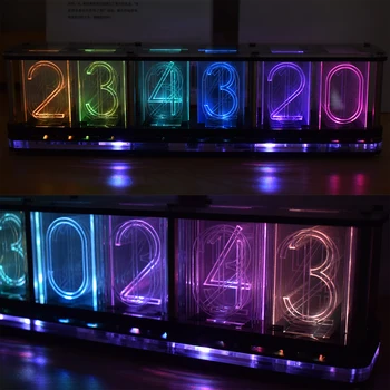 【Bıg Font】DIY Gökkuşağı RGB Tam Renkli LED Dijital Retro Glow Analog Nixie Tüp DS3231 Elektronik Saat Müzik Spektrum Ekran Kiti